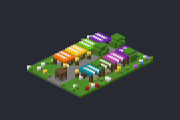 Feira da Vila das Flores no Minecraft