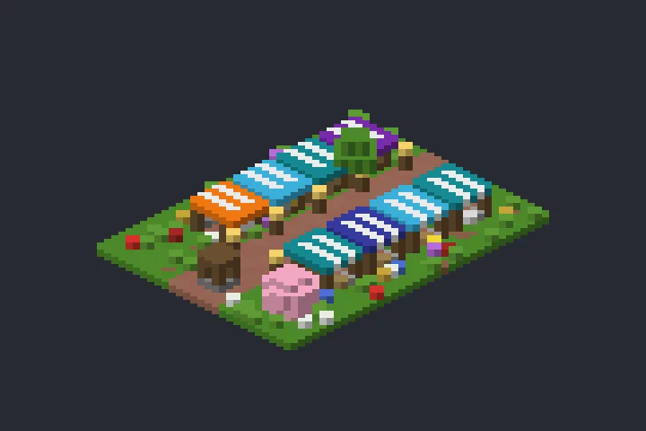 Feira da Vila do Arvoredo no Minecraft