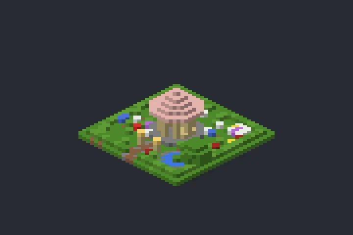 Gazebo do Ipê no Minecraft
