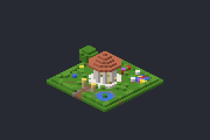 Gazebo do Jardim da Baía no Minecraft