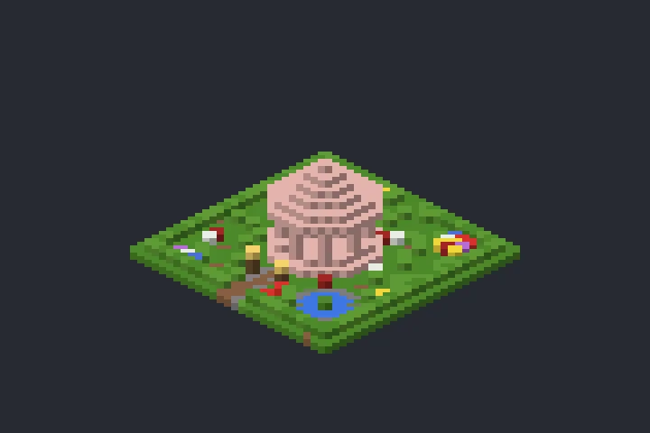 Gazebo do Jardim da Cascata no Minecraft