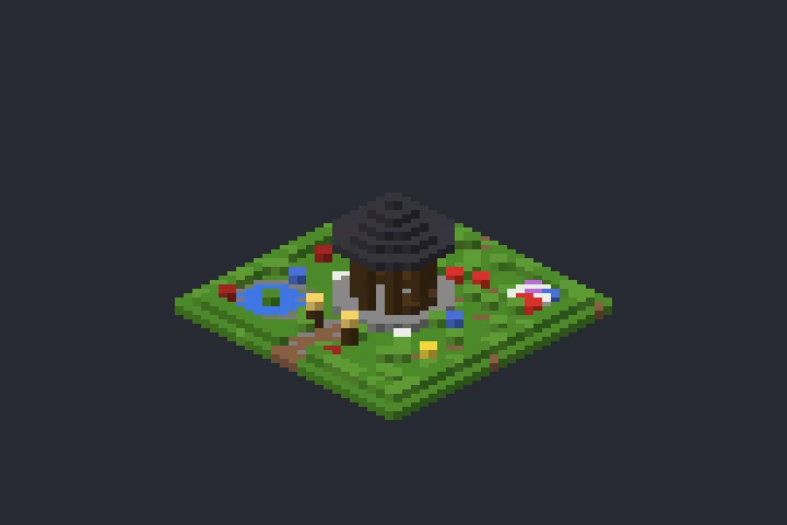 Gazebo do Jardim da Vila no Minecraft