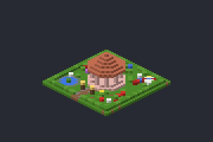 Gazebo do Jardim do Bambuzal no Minecraft