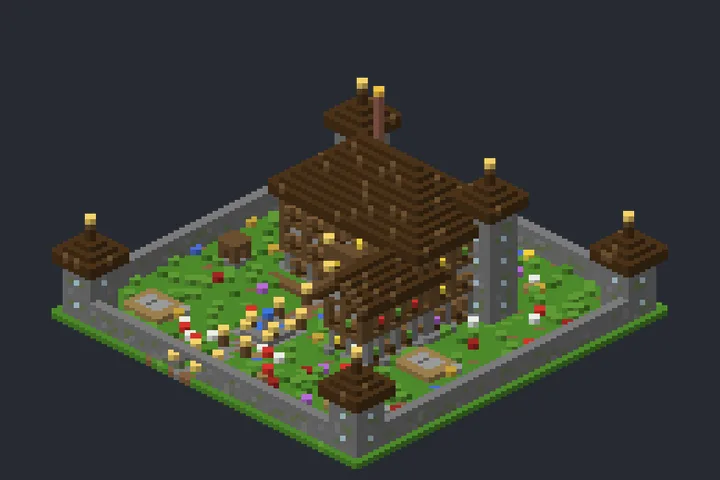 Mansão do Senhor das Flores no Minecraft