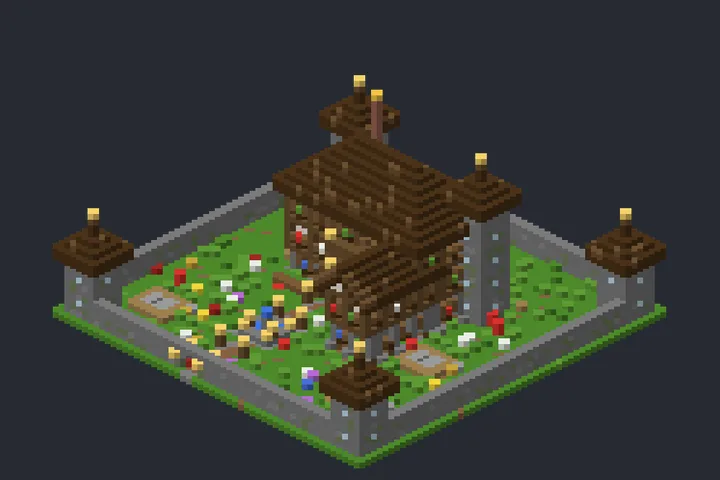Mansão Medieval da Encosta no Minecraft