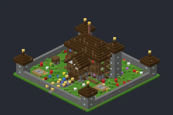 Mansão Medieval das Flores no Minecraft