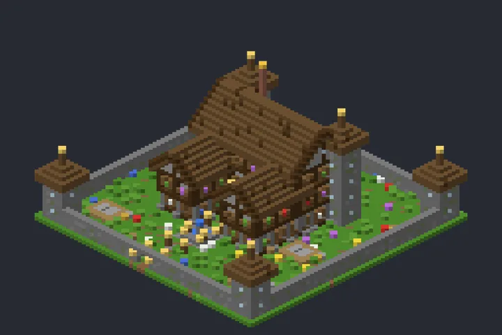 Mansão Medieval do Campo no Minecraft