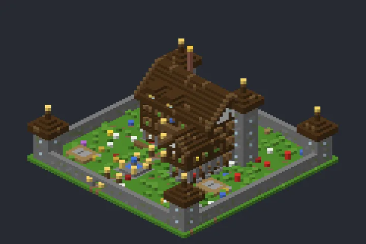 Mansão Medieval do Penhasco no Minecraft