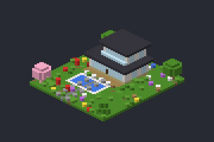 Mansão Moderna do Jardim no Minecraft