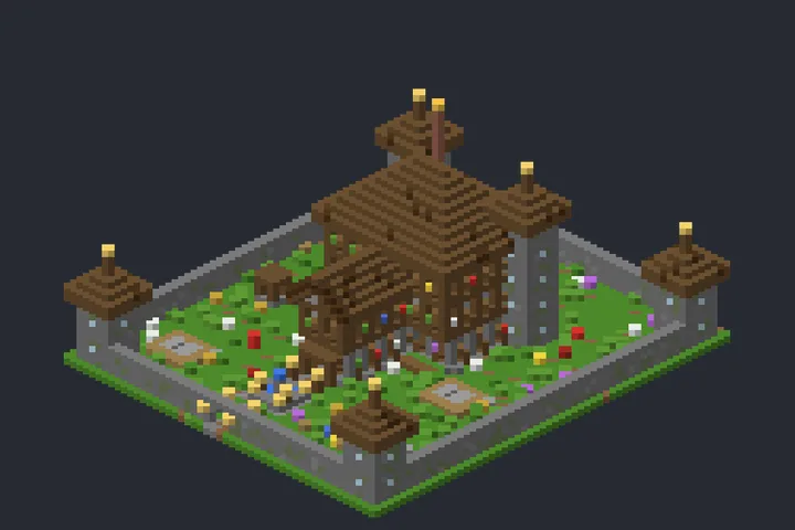 Mansão Real da Cascata no Minecraft
