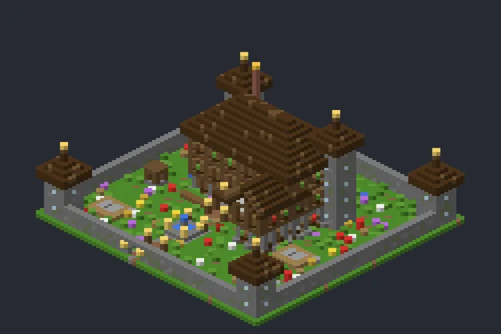 Mansão Real das Hortênsias no Minecraft