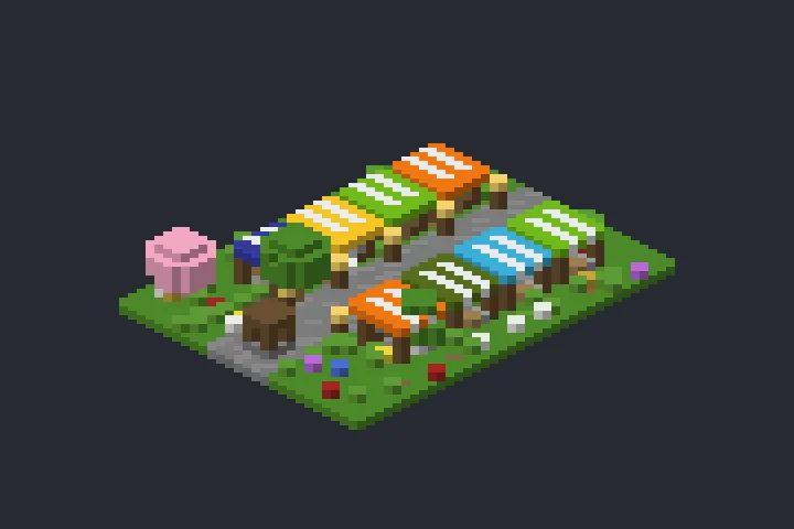 Mercado da Vila da Trilha no Minecraft