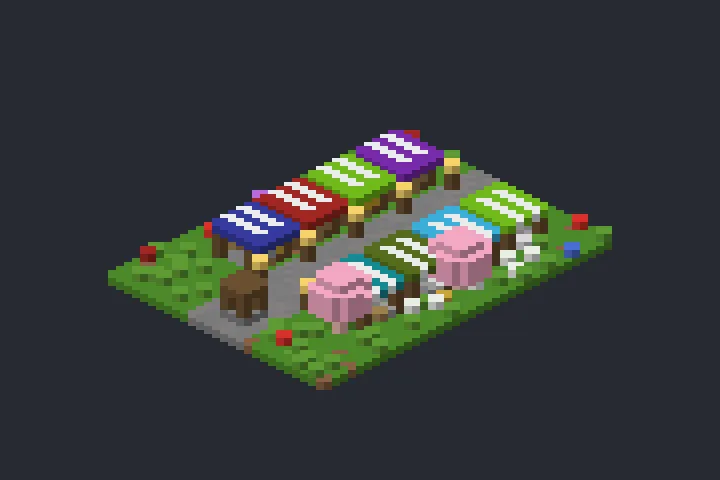 Mercado da Vila do Campo no Minecraft