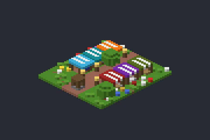 Mercado de Barracas da Encosta no Minecraft