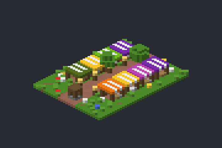 Mercado de Barracas da Lua no Minecraft