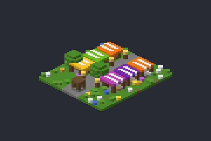 Mercado de Barracas do Bambuzal no Minecraft