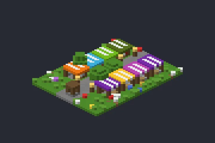 Mercado de Barracas do Lírio no Minecraft