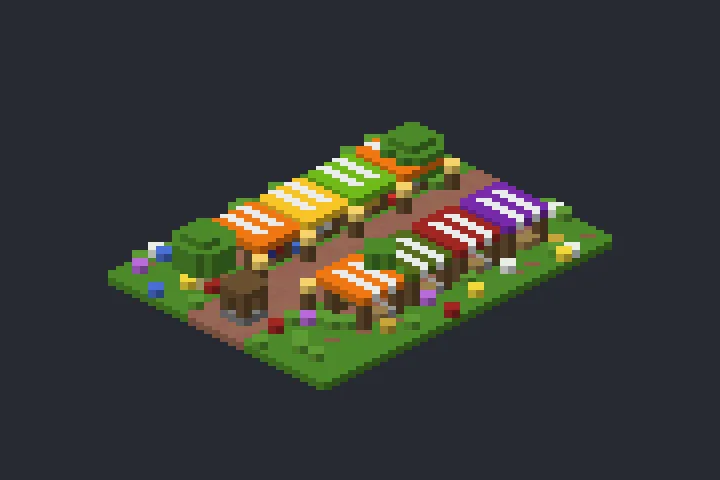 Mercado de Barracas do Mirante no Minecraft