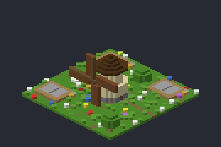 Moinho do Campo do Lago no Minecraft