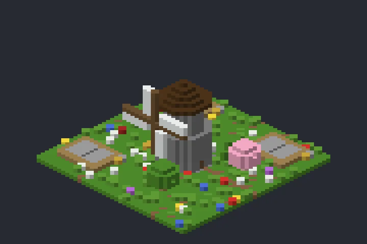 Moinho do Campo do Pôr do Sol no Minecraft