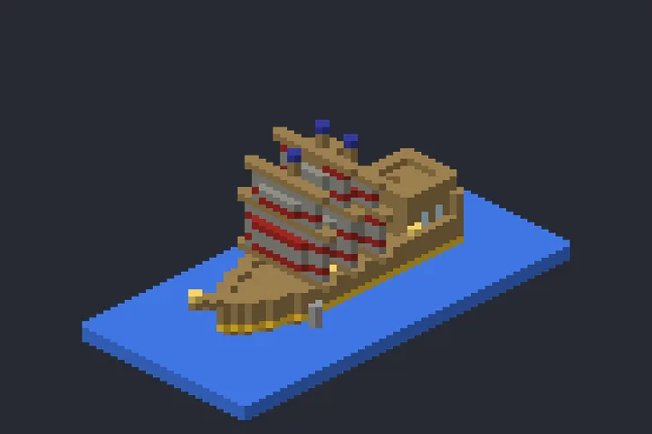 Navio Mercante da Cascata no Minecraft