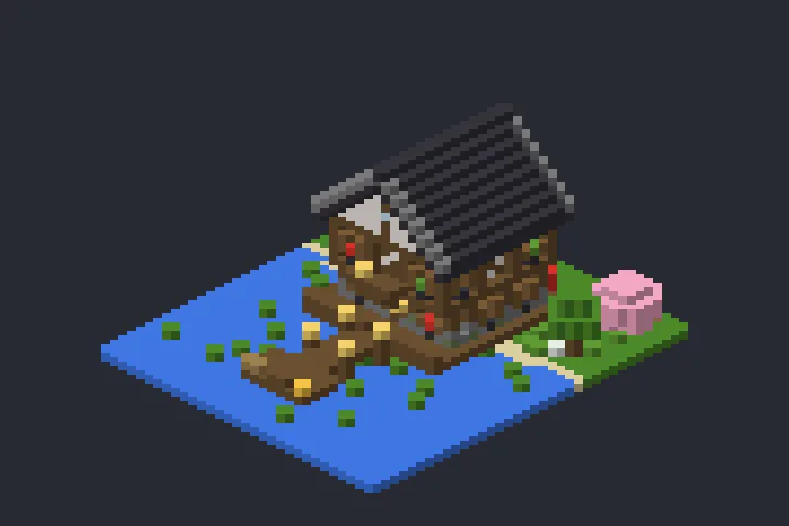 Palafita do Riacho no Minecraft