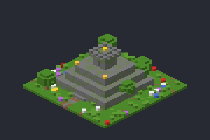 Pirâmide em Degraus da Encosta no Minecraft
