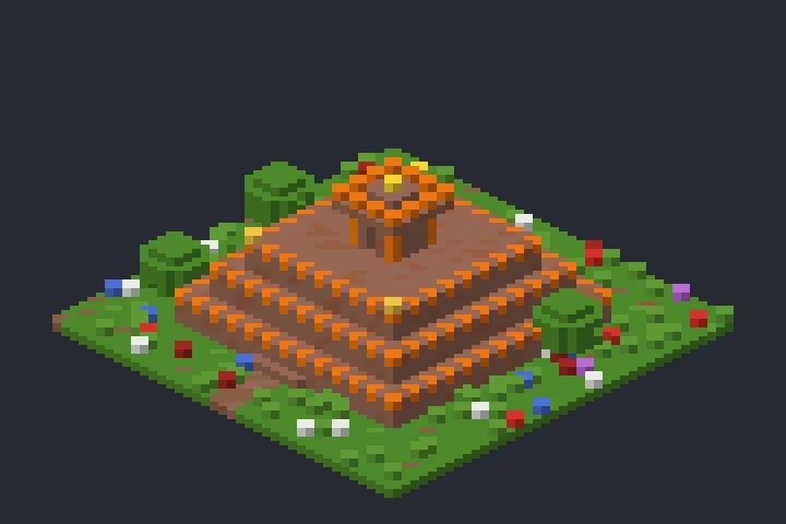Pirâmide em Degraus da Primavera no Minecraft