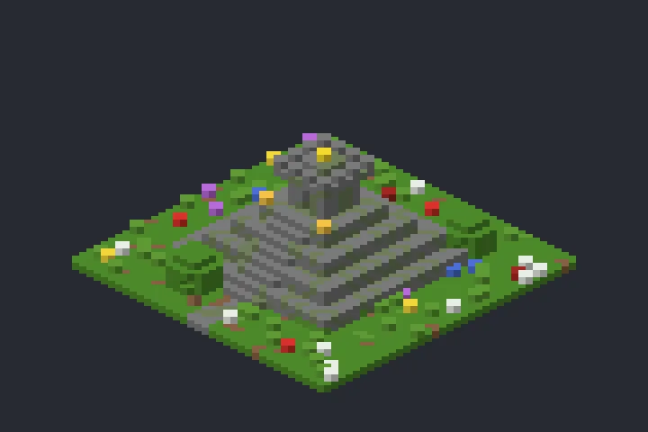 Pirâmide em Degraus do Outono no Minecraft