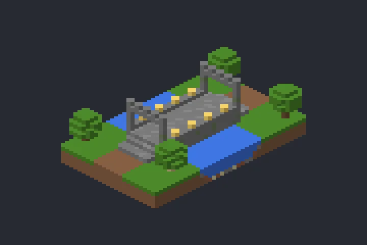 Ponte Antiga das Hortênsias no Minecraft