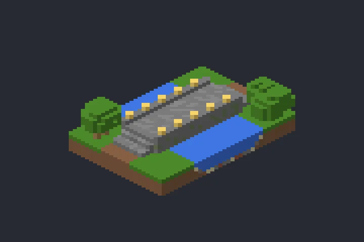 Ponte do Rio das Hortênsias no Minecraft