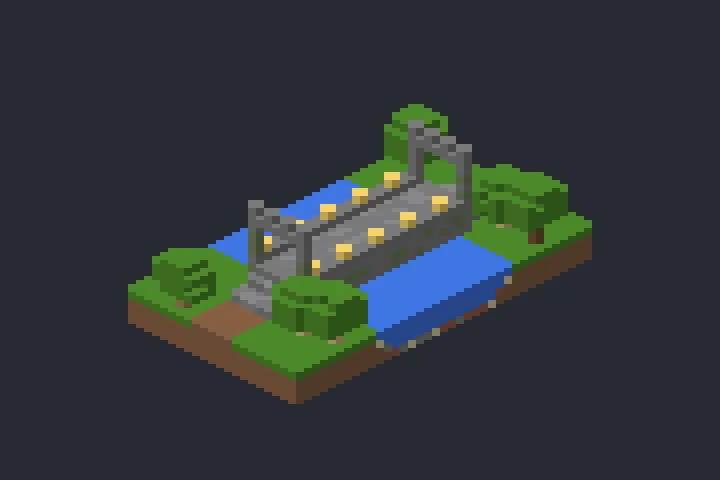 Ponte em Arco da Cascata no Minecraft