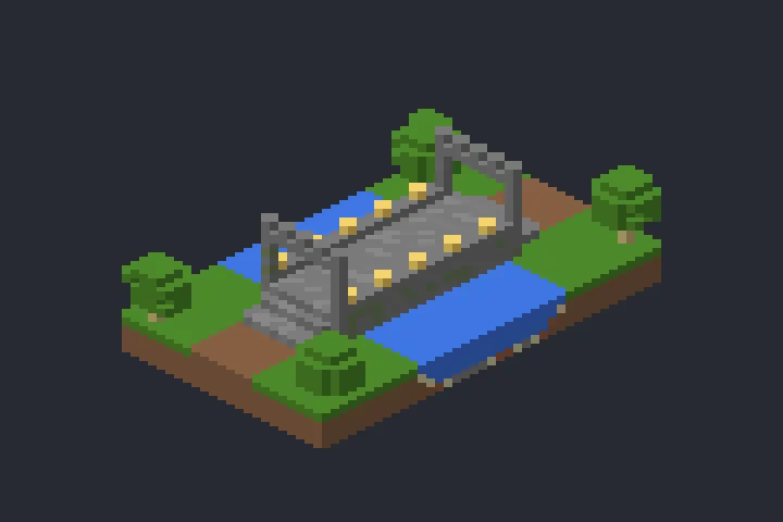 Ponte em Arco do Pôr do Sol no Minecraft