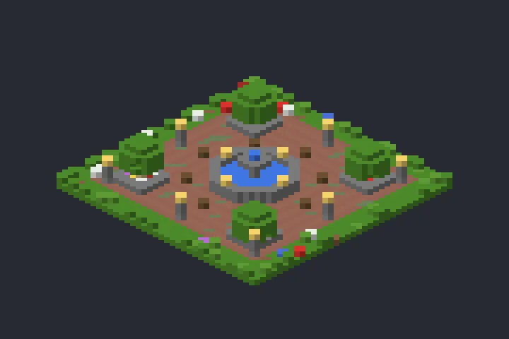 Praça Central da Baía no Minecraft