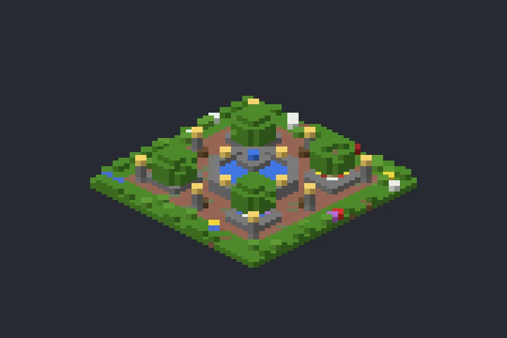 Praça Central da Brisa no Minecraft