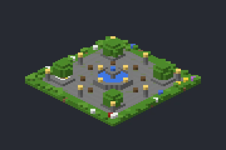 Praça Central da Montanha no Minecraft
