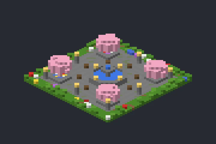 Praça Central do Bambuzal no Minecraft