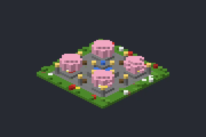 Praça com Fonte do Jardim no Minecraft