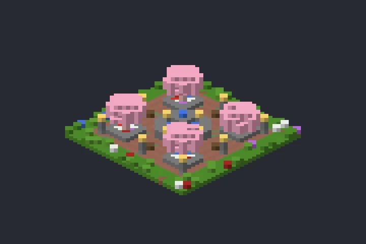 Praça com Fonte do Mirante no Minecraft