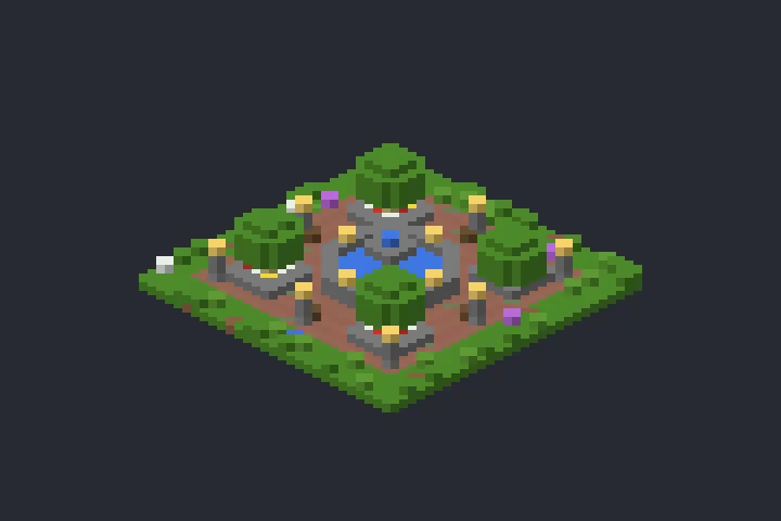 Praça com Fonte do Vale no Minecraft