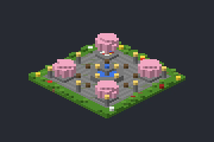 Praça da Vila da Neblina no Minecraft