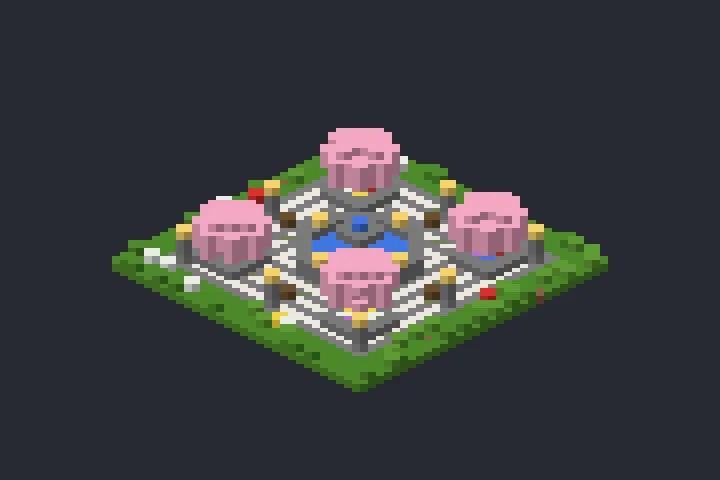 Praça da Vila do Bosque no Minecraft