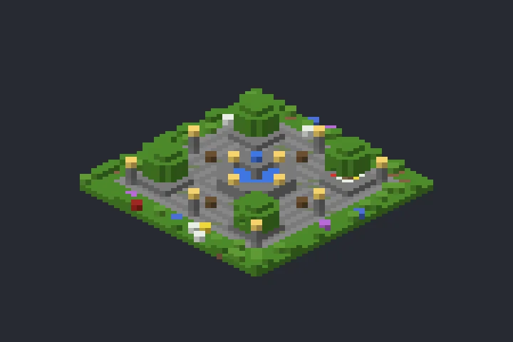 Praça da Vila do Mirante no Minecraft