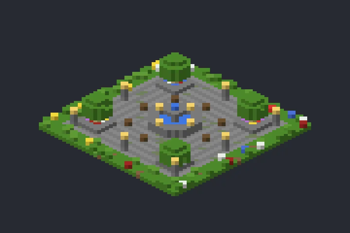 Praça da Vila do Moinho no Minecraft