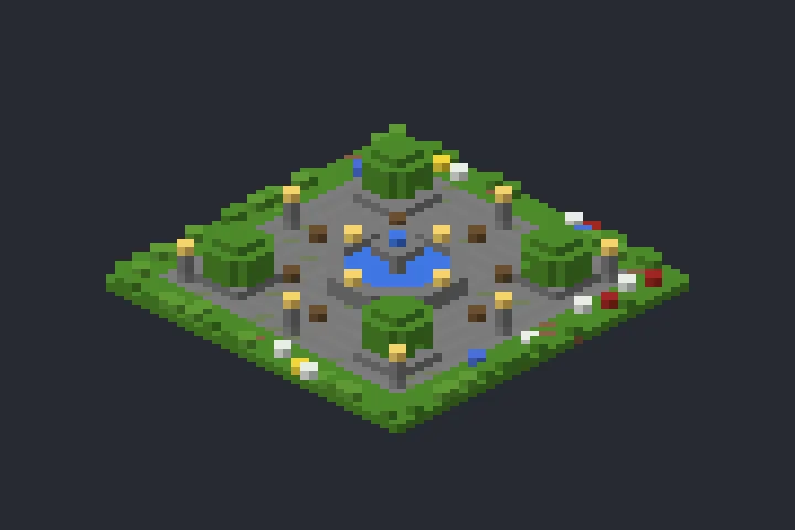 Praça da Vila do Sol no Minecraft