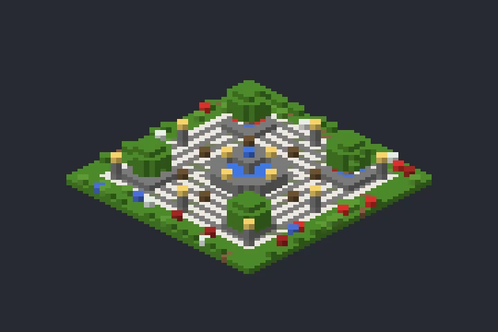 Praça do Mercado do Carvalho no Minecraft
