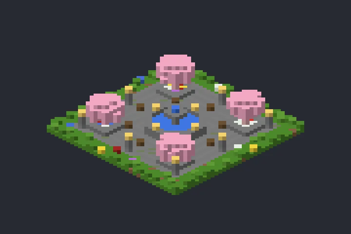 Praça do Mercado do Pinheiro no Minecraft