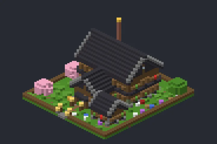 Refúgio de Troncos da Montanha no Minecraft