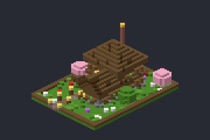 Refúgio de Troncos do Jardim no Minecraft