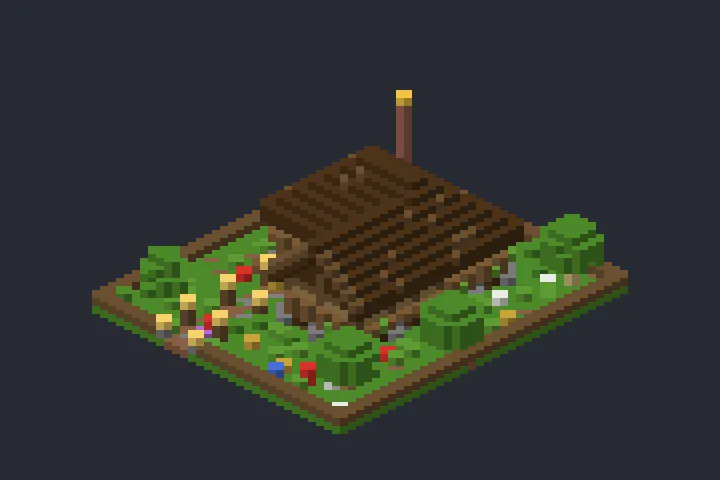 Refúgio de Troncos do Riacho no Minecraft